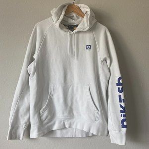 Nike SB Skateboard Hoodie Sweatshirt White Blue Men's Large